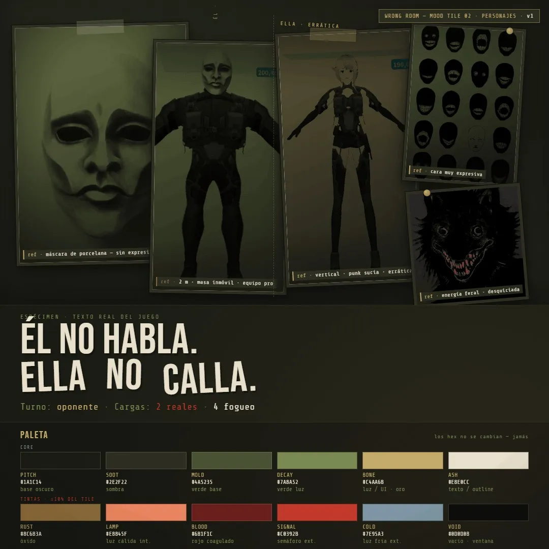 Mood tile 02 · Characters (Él / Ella)