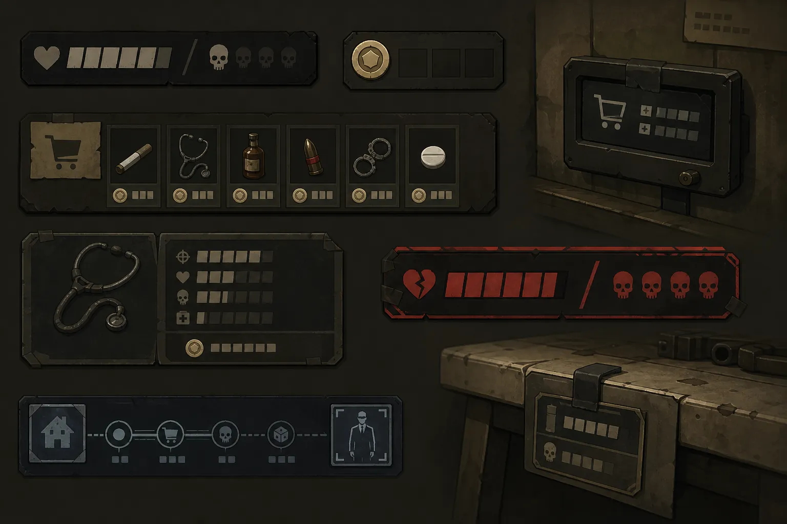 Diegetic world-space UI showing the score