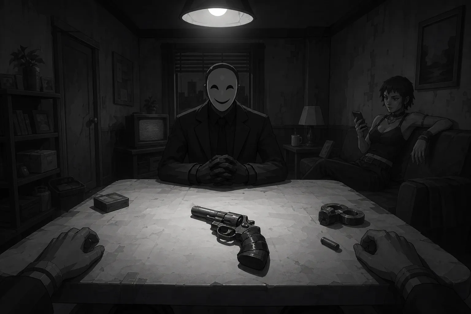 Black-and-white values test of the room